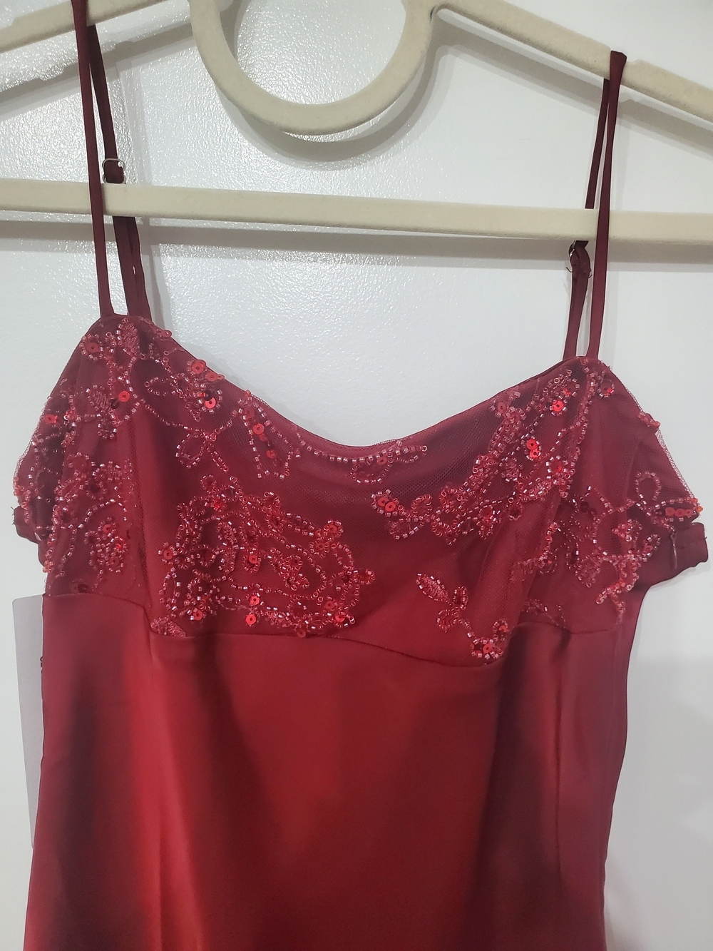 Princess Polly Engracia Sequin Burgundy Lace-Trim Slip Maxi Size 8 - Picture 5 of 10